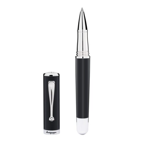 Roller Montegrappa Firm rasina neagra cu minuterii din paladium